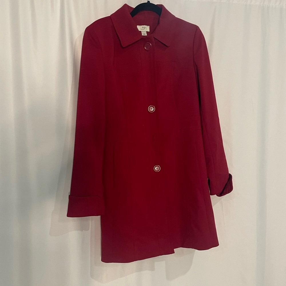 Red ann taylor loft coat jacket